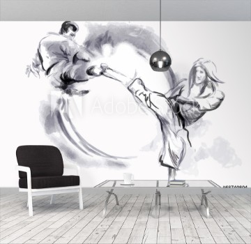 Picture of Karate - Hand drawn calligraphic vector